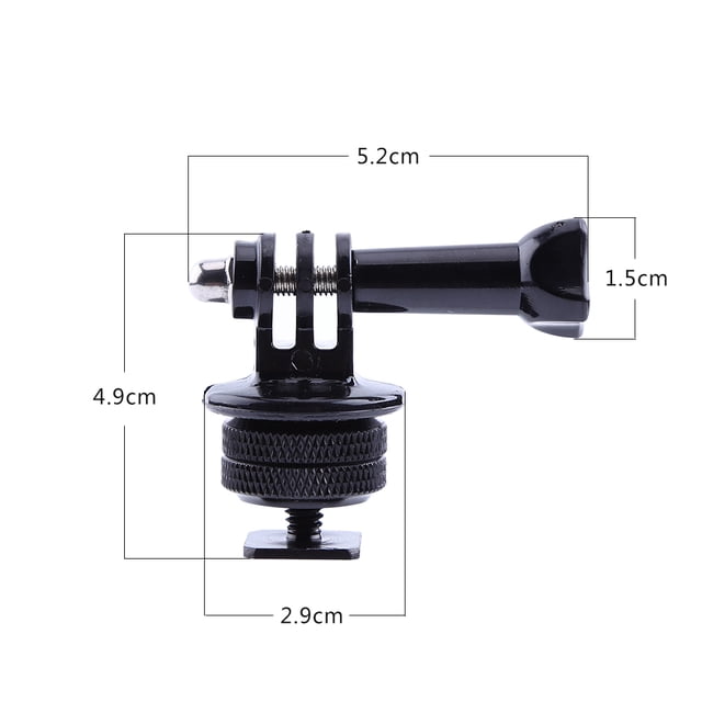 Adaptador De Zapata Monopie Negro De 1/4" Con Adaptador De Montaje En Trípode Para Cámara 2/3/3+/4