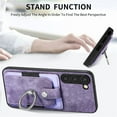 thumbnail image 6 of SaniMore Compatible with Samsung Galaxy S21 FE Case, Wallet Stand Elastic Credit Card Slot Magnetic Car Mount Ring Holder Premium PU Leather Protection Cover for Galaxy S21 FE 6.4-inch, Purple, 6 of 9