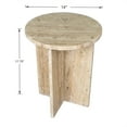 thumbnail image 4 of JONATHAN Y Javier 17.75" Contemporary Natural Marble Handmade X-Shaped End Table, Travertine, MTB1103C, 4 of 6