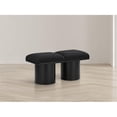 thumbnail image 2 of Meridian Furniture Pavillon Banc en Tissu Bouclé Noir, 2 of 11