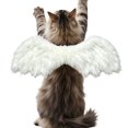 thumbnail image 2 of White Angel Wings Pet Costume, Small Cat Dog Christmas Dress Up, Adjustable Plush Strap Outfit with 46cm Wing Length for Photo Party, 2 of 10