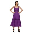 thumbnail image 1 of Moomaya Robe Longue Maxi Unie Sans Manches à Bretelles Spaghetti avec Garniture en Dentelle, 1 of 6
