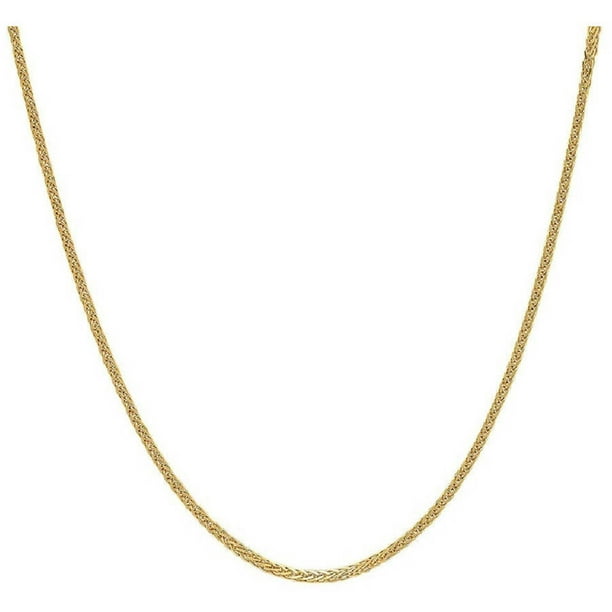 A&M - 14kt Yellow Gold Square Wheat Chain Necklace, 18 - Walmart.com ...