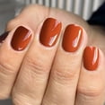 thumbnail image 1 of Uñas postizas MMNHJHUT cortas cuadradas color naranja quemado, 24 piezas, 1 of 7