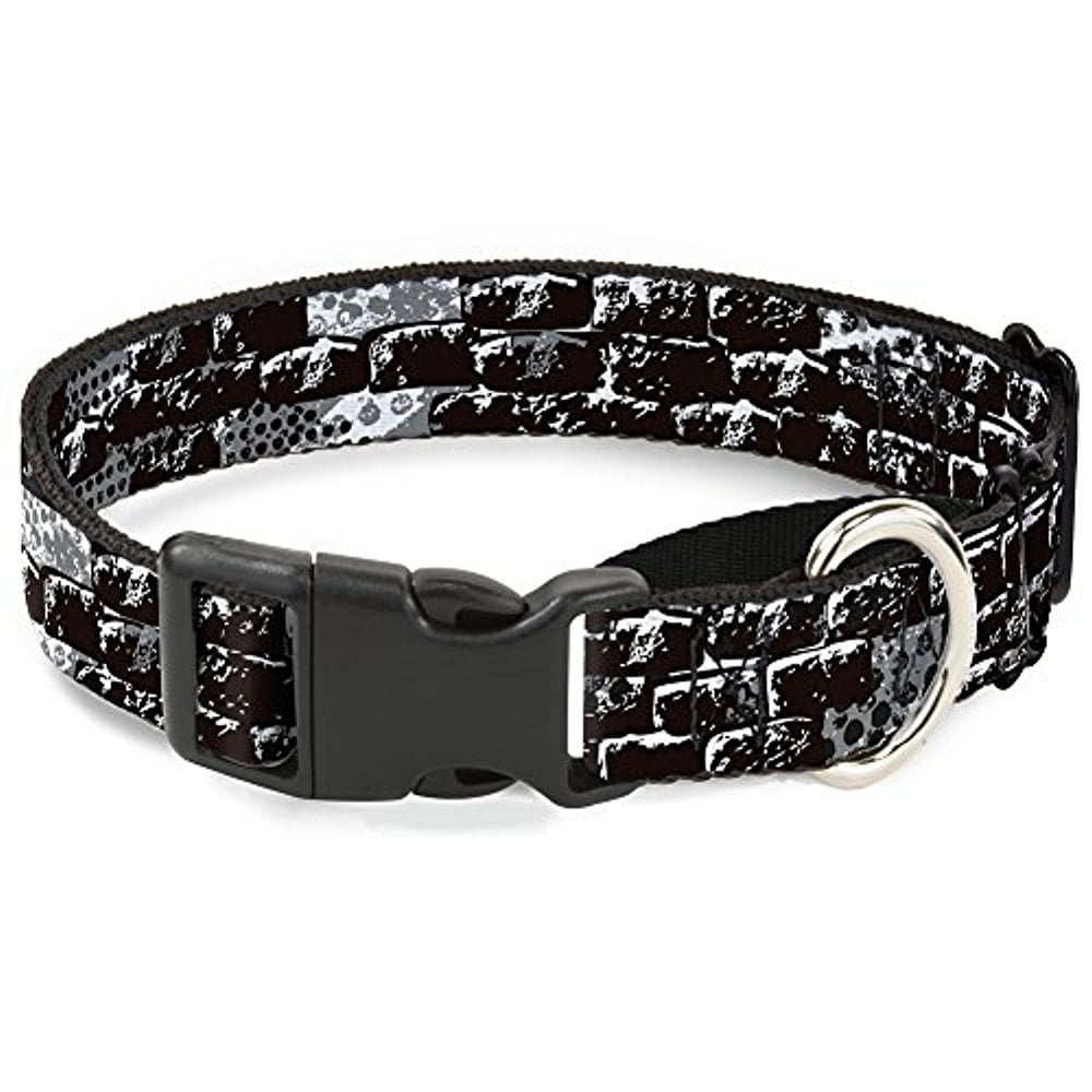 buckle-down grunge bricks black white martingale dog collar