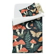 thumbnail image 2 of Mushrooms Butterflies Moon Pattern Duvet Cover and Pillowcase Set for Single Bedding, Bedroom Accessories for Kids Teens, 2 of 5