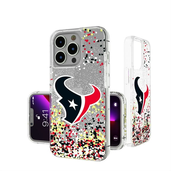 Houston Texans iPhone Glitter Case with Confetti Design