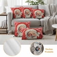 thumbnail image 6 of Red Santa Christmas Outdoor Waterproof Pillow Covers, Xmas Snowflake Vintage Art Decorative Square Throw Pillowcase Sofa Cushion Sham for Patio/Couch/Chair, 16"x16" 2 Pack, 6 of 8