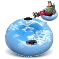 thumbnail image 2 of Graflsoa Durable 120cm Inflatable PVC Snow Tube for Winter Fun - Light Blue Snowflake Design, Universal Size for All Ages, Easy to Carry & Safe for Skiing, 2 of 6