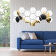 thumbnail image 3 of Lefu 12pcs acrylic three-dimensional hexagonal mirror wall stickers DIY 126*110*63mm, 3 of 9