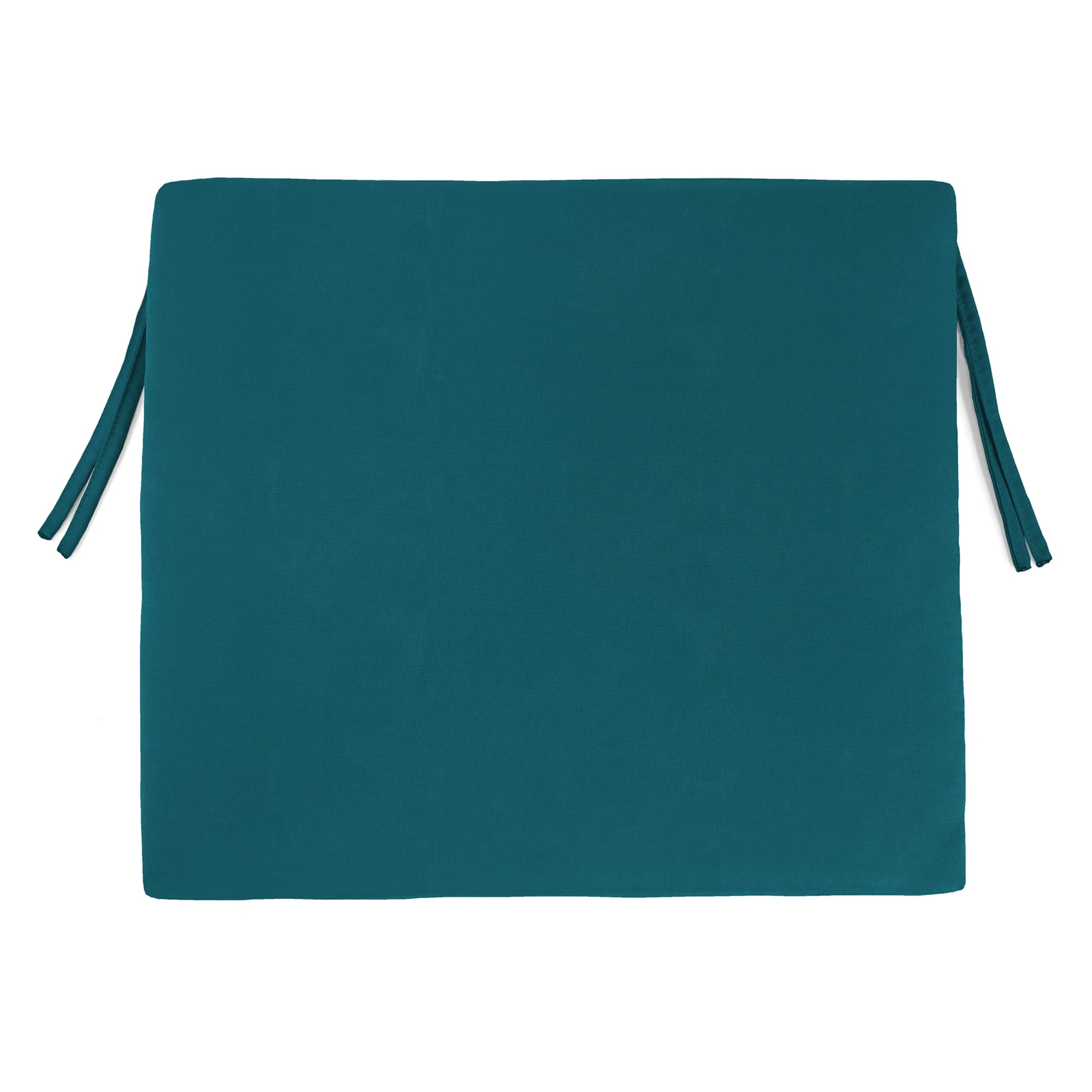 Jordan Manufacturing 17" x 19" Canvas Teal Solid Rectangular Outdoor Chair Pad Seat Cushion with Ties (2 Pack)