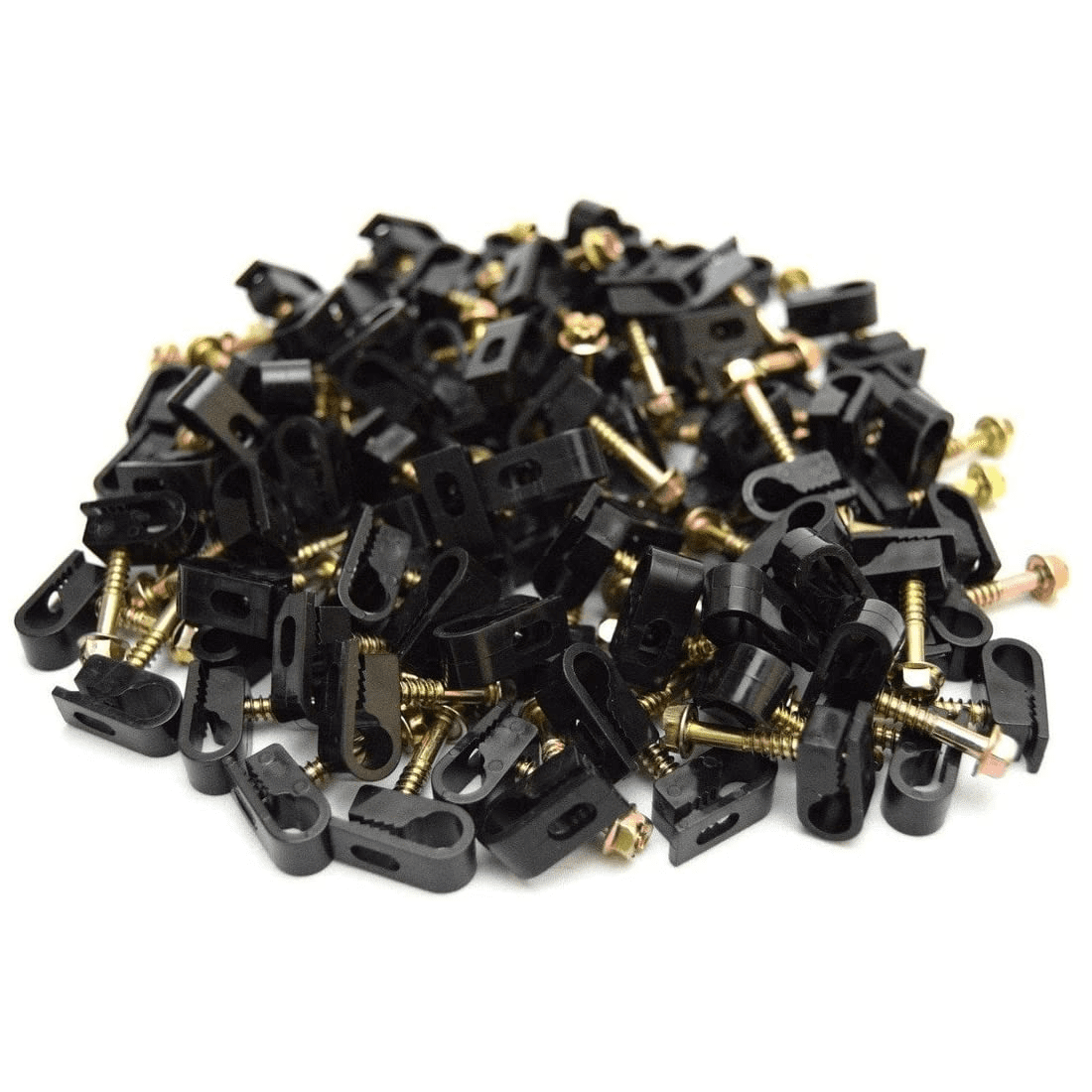 Steren Grip Clip Dual Cable Clips Bag of 100 Pack Ct 200-964BK Black 