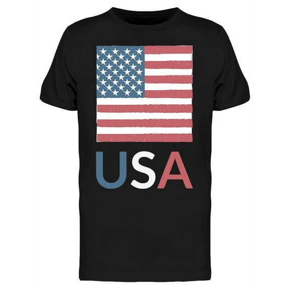 American Flag And Country Name T-Shirt Men -Image by Shutterstock, Male x-Large