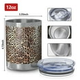 thumbnail image 3 of 12oz Tumblers Brown and Black Leopard Print Vacuum Insulated Stainless Steel Travel Tumbler Cups Mug with Lid and Straw for Beer,Coffee,Beverages with Cleaning Brush for Cold & Hot Drinks, 3 of 5