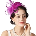thumbnail image 2 of Tulle Mesh Headpiece,Elegant Hat Clip,Party Performance Hair Accessories,Delicate Lightweight Tulle Mesh Craft With Minimalist Decorative Design,Exquisite Hair Clip Ornament For Party,Hot Pink, 2 of 8