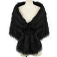 thumbnail image 4 of WREESH Women's Bridal Wedding Faux Shawl Stole Wrap, Elegant Winter Warm and Comfortable Scarf Black, 4 of 5