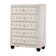 thumbnail image 2 of Sophia Crystal Tufted Modern style 5-Drawer Chest made with wood in Cream, 2 of 5