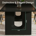thumbnail image 4 of Tribesigns 71-Inch Modern Dining Table for 6 to 8 People, Kitchen Dining Table with Wood Pedestal Base, Rectangular Long Dinner Table for Kitchen, Dining Room, Living Room, Black, 4 of 7