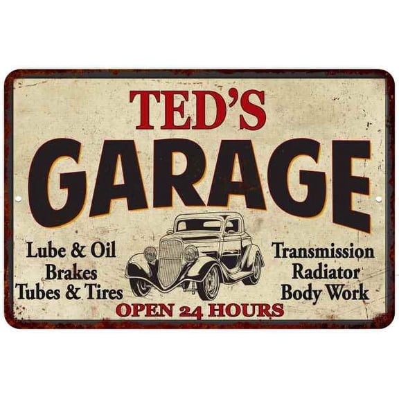 TED'S Garage Gift Man Cave Metal Sign Decor 12x18 112180014243