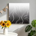 thumbnail image 2 of Canvas Wall Art, Black Geometric Framed Canvas Prints for Bedroom Office, Modern White Stripe Abstract Distortion Art Large Gallery Wrapped Wall Decor for Home Office, Gifts, 16"x16" Ship Next Day, 2 of 9