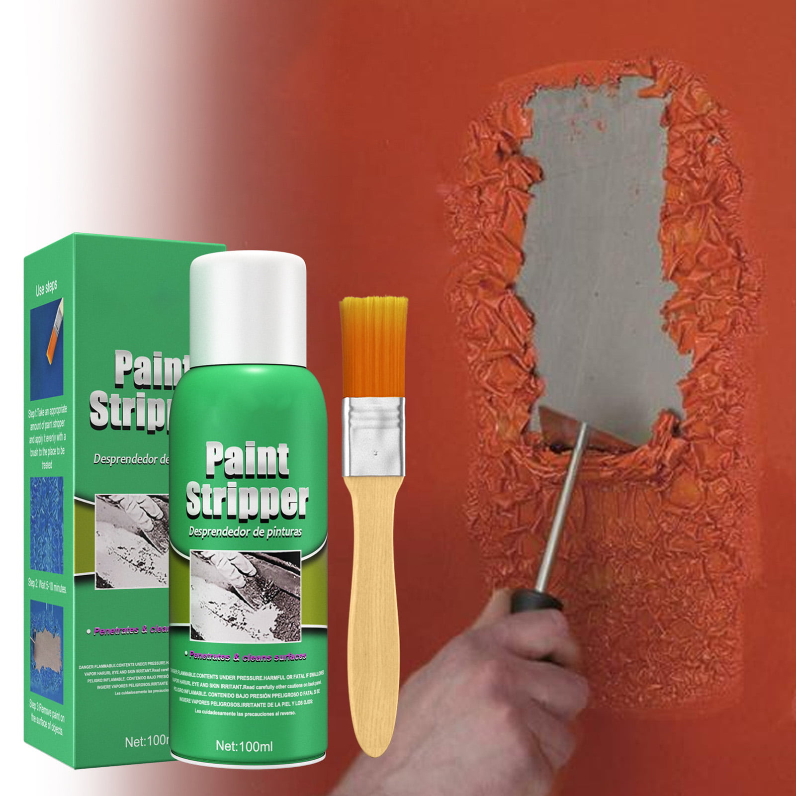 BeforeyaynEfficient Paint Stripper, Car Wheel Cleaning Paint Remover  Stripping, Car Paint Remover Metal Surface Paint Stripper Brush, Paint &  Varnish