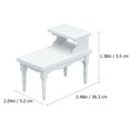 thumbnail image 2 of 1Pc Miniature Wooden Tea Table Simulation Mini House Accessory White, 2 of 8