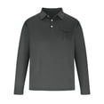 thumbnail image 1 of RXIRUCGD Mode Hommes Décontracté Haut Uni Manches Longues Col Rabattu Blouse Chemise, Gris, Taille : L, 1 of 4
