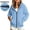 Blue, variant on Kids Detachable Sleeve Full Zip Hoodie Sweatshirt 2 in 1 Long Short Sleeve Hooded Jacket Casual Solid Color Outerwear for Boys Girls Big Kids White 15 Years