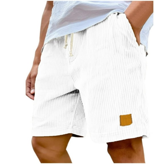 FRSASU Men's Cargo Hiking Shorts Lightweight Golf Shorts for Casual Work Travel Outdoor with Pockets White
