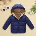 thumbnail image 2 of Generic Autumn/Winter Preschool Girls/Boys Long Sleeve Hooded Removable Hat Down Filled Jacket 2-7 Years Old for Holiday Winter Party Christmas（3-4 Years Blue）, 2 of 4