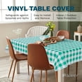 thumbnail image 5 of Sorfey Checkered Dining Table Cover Vinyl Table Cloth with Flannel, Green 84" x 60", 5 of 8