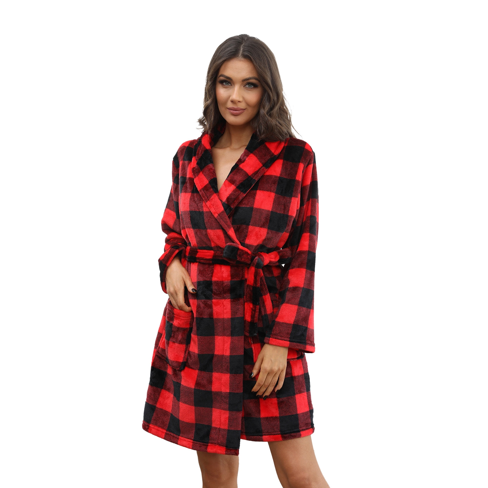 U2SKIIN Womens Plush Robe, Short lightweight Soft Fleece Robes Spa