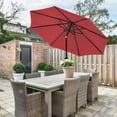 thumbnail image 5 of 9' Solar Umbrella 32 LED Lighted Patio Umbrella Table Market Umbrella with Push Button Tilt/Crank Outdoor Umbrella for Garden, Deck, Backyard and Pool, Red, 5 of 5