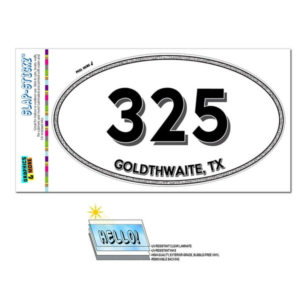 325 Goldthwaite, TX Texas Oval Area Code Sticker