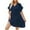 Navy, variant on fatyb Womens Beach Cover up Swimsuit Button up V Neck Sheer Coverups Lightweight Summer Mini Sun Dress