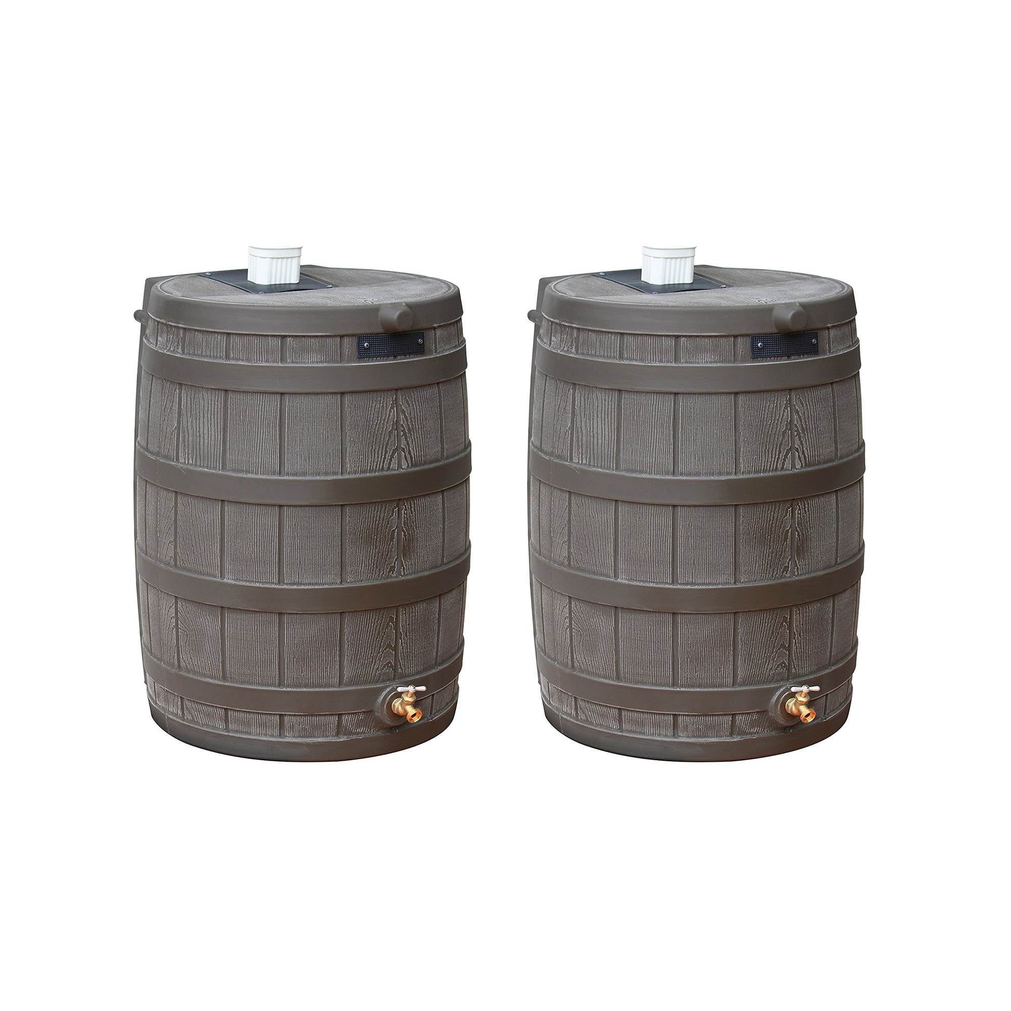 Good Ideas Rain Wizard Rain Collection Barrel 40-Gallon Darkened Ribs Oak 