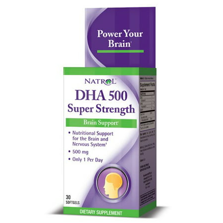 Natrol DHA Super Strength Softgels, 500 mg, 30 Ct