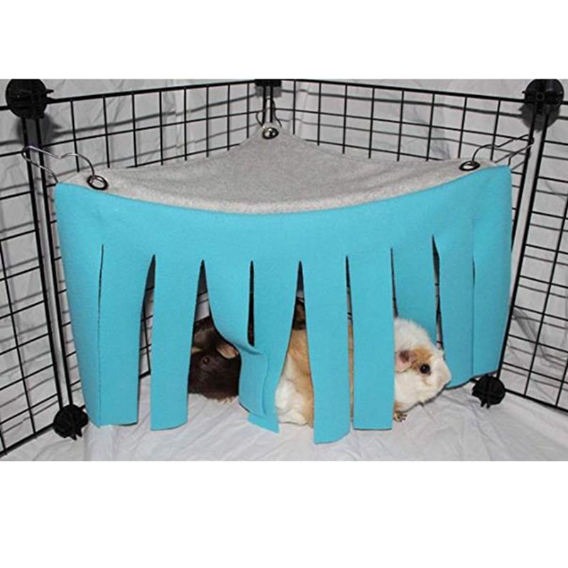 rosemaryrose Corner Fleece Forest Hideout Small Pets Hammock for Guinea Pigs Ferrets Chinchillas Hedgehogs Hanging Bed Nest Toys