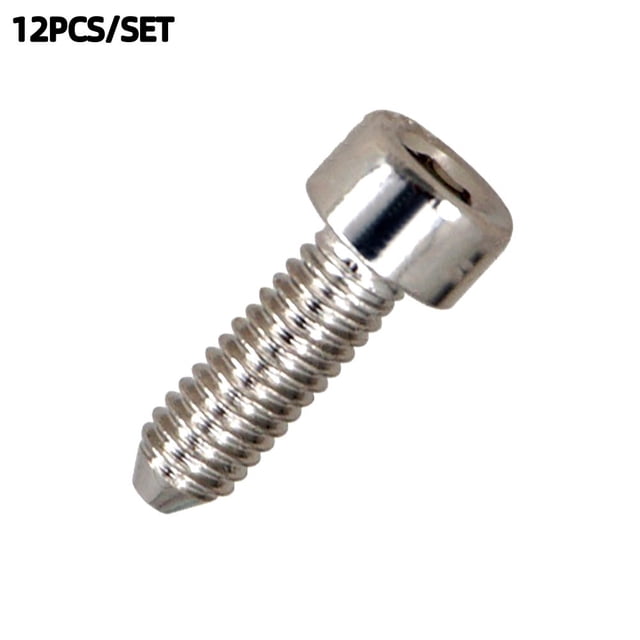 12Pcs Tremolo Bridge Saddle Mounting Screws Guitar Locking Nut Lock Nut Screws Silver