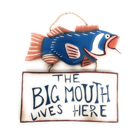 The Big Mouth Lives Here Decorative Sign 14" - Lake Cabin Decor | #dpt5213