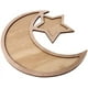 thumbnail image 1 of Plato de cena de madera para decoración de Ramadán Eid Mubarak, Luna y estrella, para el hogar, Luna, mezquita islámica, placa musulmana, suministros para fiestas DIY, 1 of 6