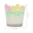 thumbnail image 2 of WORGEOUS  Lace Metal Flowerpot Trash Garbage Can with Lid Fake Flowers Floral Containers Plant, 2 of 8