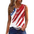 thumbnail image 2 of Honeeladyy Casual Graphic Tees for Women's 2024 Summer Printed Button V Neck Sports Tank Top For Outwear With Bottom Short Top V Neck Tank Top for Beach Hawaiian(White,S), 2 of 5