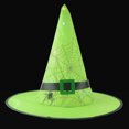 thumbnail image 3 of Gallickan Halloween Decorations, Hanging Lighted Witches Hats for Indoor Outdoor Decor, Halloween Decorations for Outdoor Party Accessories, Green, 3 of 7