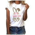 thumbnail image 2 of JINMGG Womens Tops under $5 Fashion Women O-Neck Easter Rabbit Print Short Sleeve Casual Top T-Shirt Blouse White XXXXL, 2 of 5