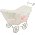 thumbnail image 3 of Rattan baby basket with handle and wheels, perfect gift for baby shower or newborn (pink) Pink, 3 of 4