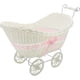 thumbnail image 3 of Rattan baby basket with handle and wheels, perfect gift for baby shower or newborn (pink) Pink, 3 of 4