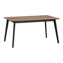 ACME Rebi Contemporary Wood Rectangular Dining Table in Walnut and Black