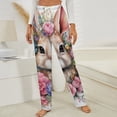 thumbnail image 3 of Easter Bunny Easter Bunny Flowers Winter Female Pants Flannel High Waist Women Pants Lady Warm Straight Leg Plush Trousers, 3 of 7