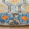 thumbnail image 3 of SAFAVIEH Trace Constantina Geometric Striped Wool Area Rug, Grey/Blue, 6' x 6' Round, 3 of 9